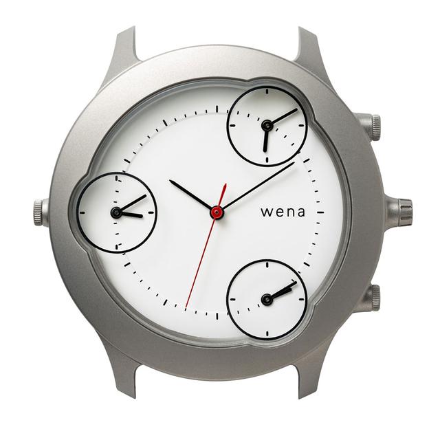 画像: 「wena head designed by Shunji Yamanaka」。ムーブメントが4つ内蔵されているので、時計合わせようのボタンも4つある