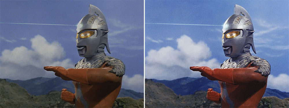 画像: 第3話「湖のひみつ」より。左が2K/SDRで、右は4K/HDRリマスターされたもの