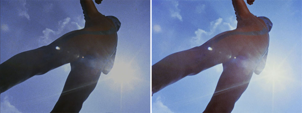 画像: 第3話「湖のひみつ」より。右の4K/HDRでは逆光を使った演出の狙いがとてもよくわかるだろう