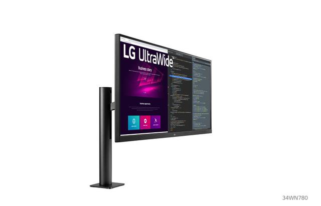 画像1: LGエレクトロニクス・ジャパンから、ウルトラワイド仕様の液晶モニター「34WN780-B」が12月25日に発売。アームスタンドで画面位置を自在に調整できる