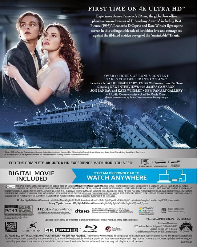 タイタニック  4K UHD Amazon.co.jp: タイタニック 4K UHD 25周年アニバーサリー