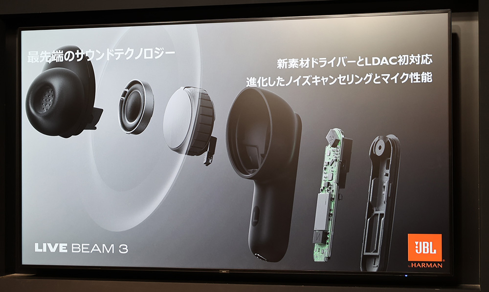 画像4: JBL初のLDACコーデック対応の完全ワイヤレスイヤホン「JBL LIVE BEAM 3」を発表。振動板に新素材を採用し、低音だけでなく高音までパワフルに再生!
