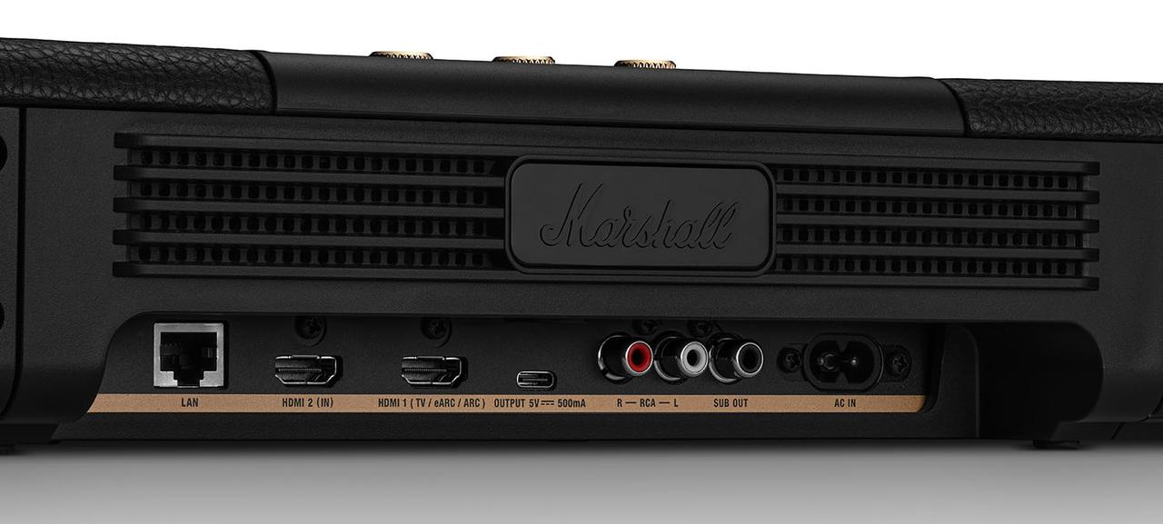 画像2: Marshall初のサウンドバー「HESTON 120」が登場! ドルビーアトモスやDTS:Xの再生も可能な5.1.2モデルで、音楽も映像も圧倒的に楽しめる