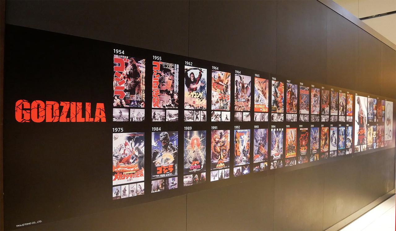画像: ジオラマの横には歴代作品のポスターアートも