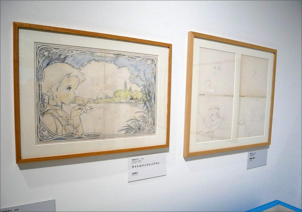 画像: 長男の耕介氏の話にもあった、オープニングの原画や絵コンテも展示されている。細かい描き込みが綺麗です