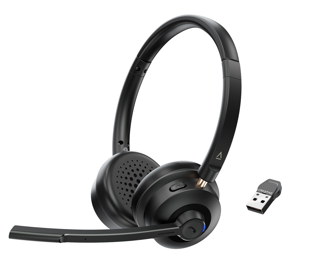 画像1: クリエイティブメディアから、2通りのワイヤレス接続が可能な軽量ヘッドセット「Creative Chat Wireless」が発売。同社 ビデオ会議用アプリも適用でき、快適な音声コミュニケーションが行なえる