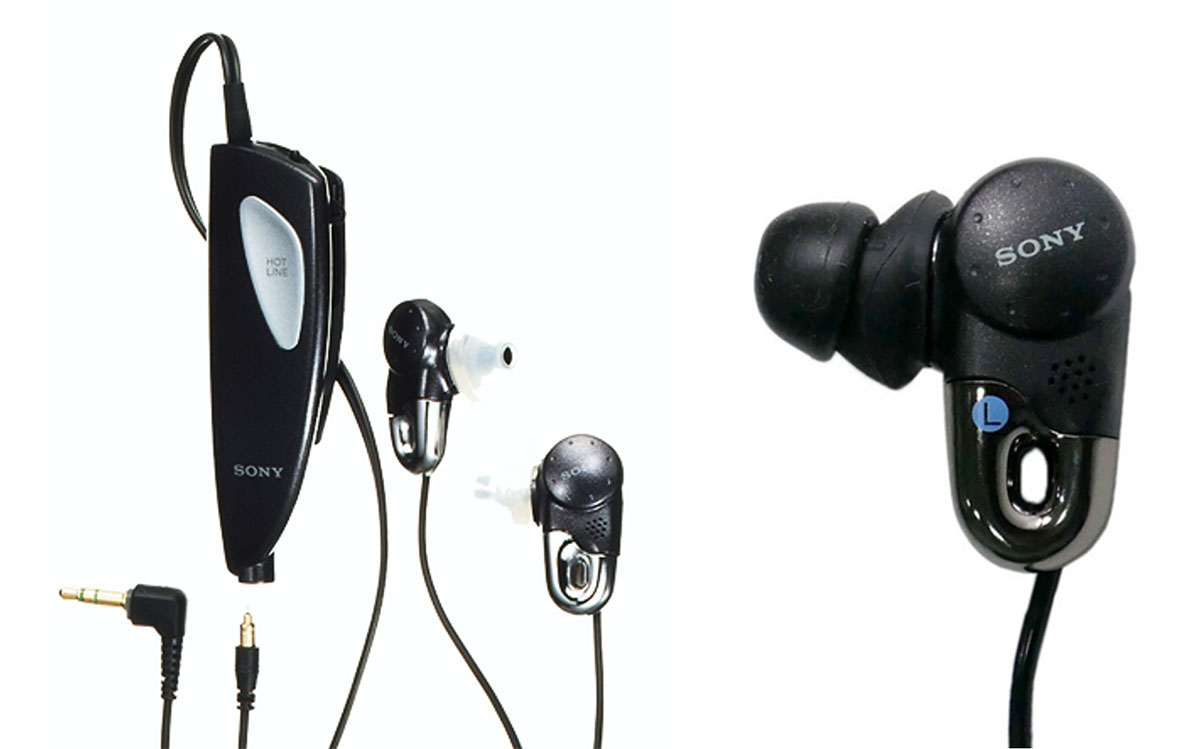 画像: 「MDR-NC10」（1995）と、イヤホン部分