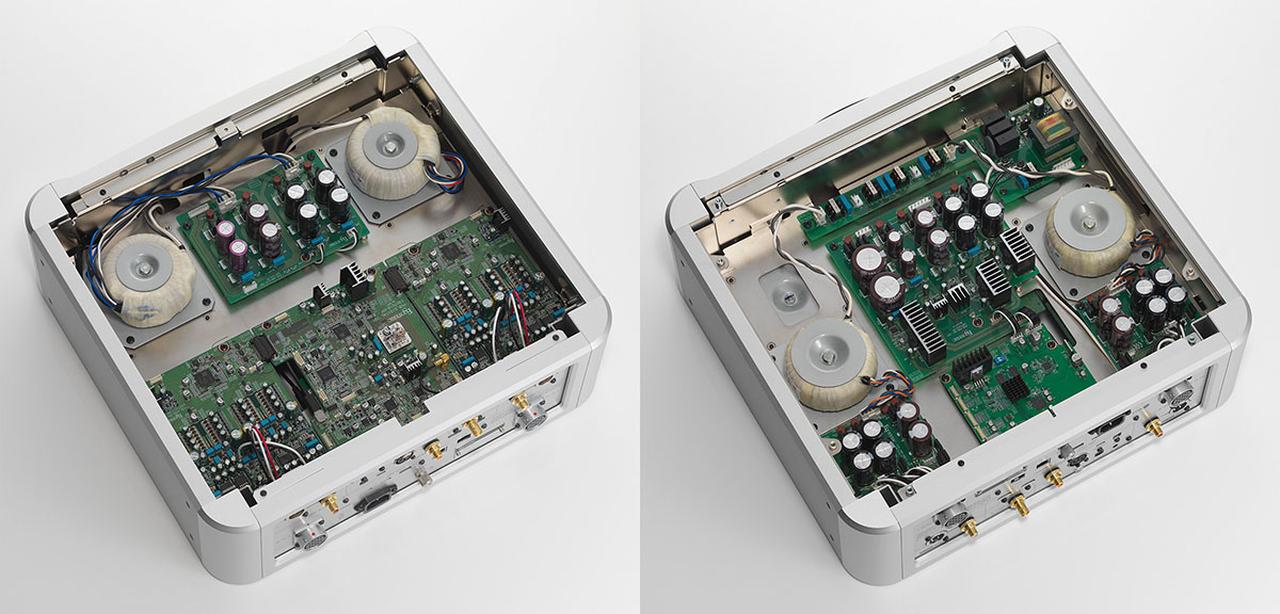 画像: 左はGrandioso N1のトップパネルを開けたところで、右はボトム側