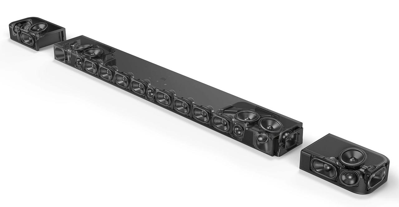 画像: BAR 1300 MK2は、29基のユニットを内蔵する。両端のリアスピーカー部は充電式で取り外し可能