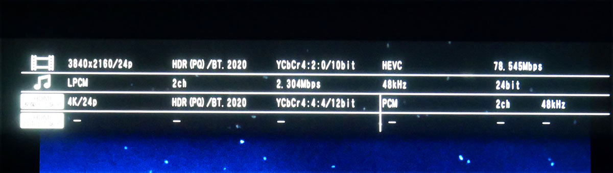 画像: 第1話「ウルトラ作戦第一号」のディスク仕様を確認した。ビットレートが80Mbps超えることもしばしば