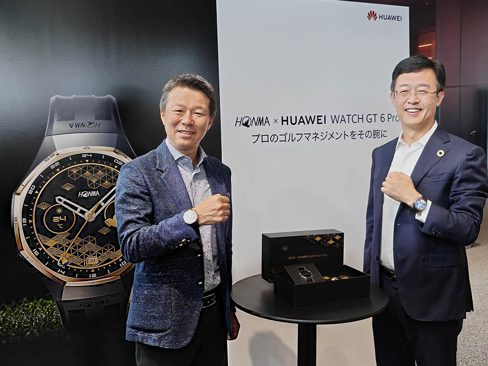 画像: 本間ゴルフ代表取締役社長＆最高経営責任者の小川典利大氏（写真左）、ファーウェイデバイス日本・韓国リージョン・プレジデント賀 磊（ハ・レイ）氏（写真右）