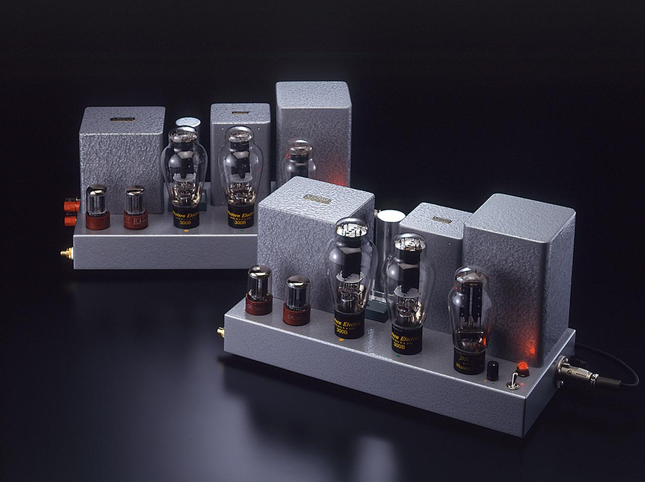 画像: 是枝氏は1998年刊行の本誌7号「マイ・ハンディクラフト」企画で、上写真のWE300Bプッシュプル・モノーラルアンプを製作。3号(1996年)でのシングル・モノーラルに続けて、WE300Bの再生産に応えるアンプだった。1997年の本誌5号は、WE300Bの完実電気への入荷を速報している。是枝氏の7号プッシュプル機は、往年のWE86型が聴かせた明快にして熟成感のある音を目指した。整流管はWE274B。トランス類は電源がノグチ特注、チョークコイルがタムラ製作所製、出力トランスが平田電機特注とベストのパーツを惜しみなく選択した。発表記事には「300Bは必ずウェスタン・エレクトリック社製にしてください」と記されている。