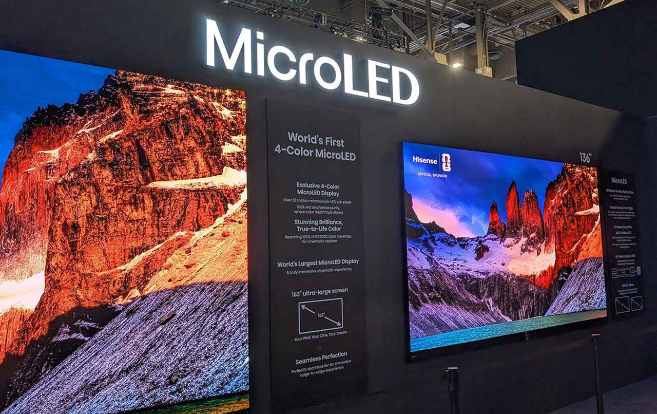 画像: 4色展開のマイクロLEDディスプレイ。163インチ
