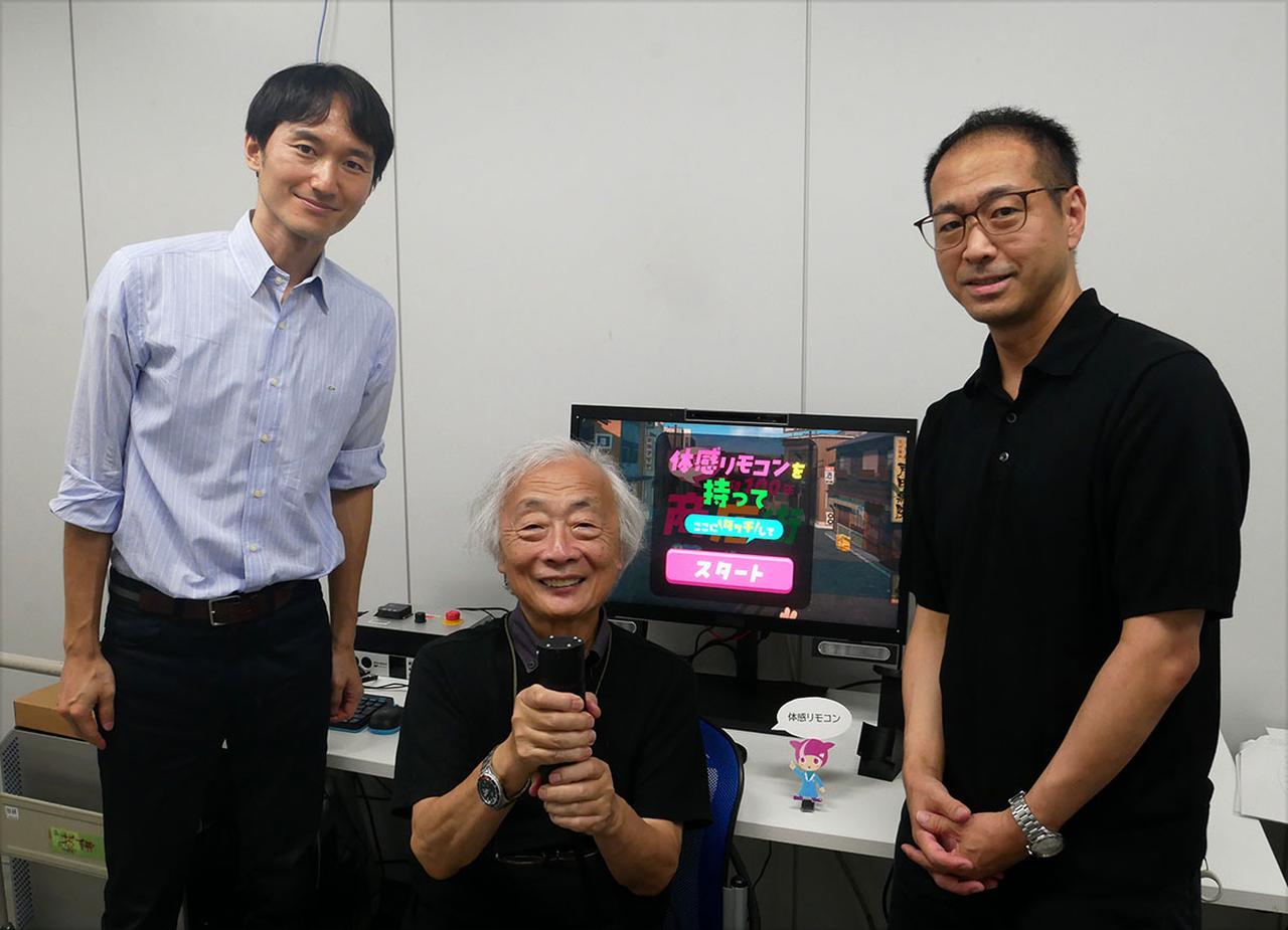 画像: 取材に協力いただいた、放送技術研究所 空間表現メディア研究部 副部長 博士（科学） 半田拓也さん（右）と、研究企画部 加納正規さん（左）