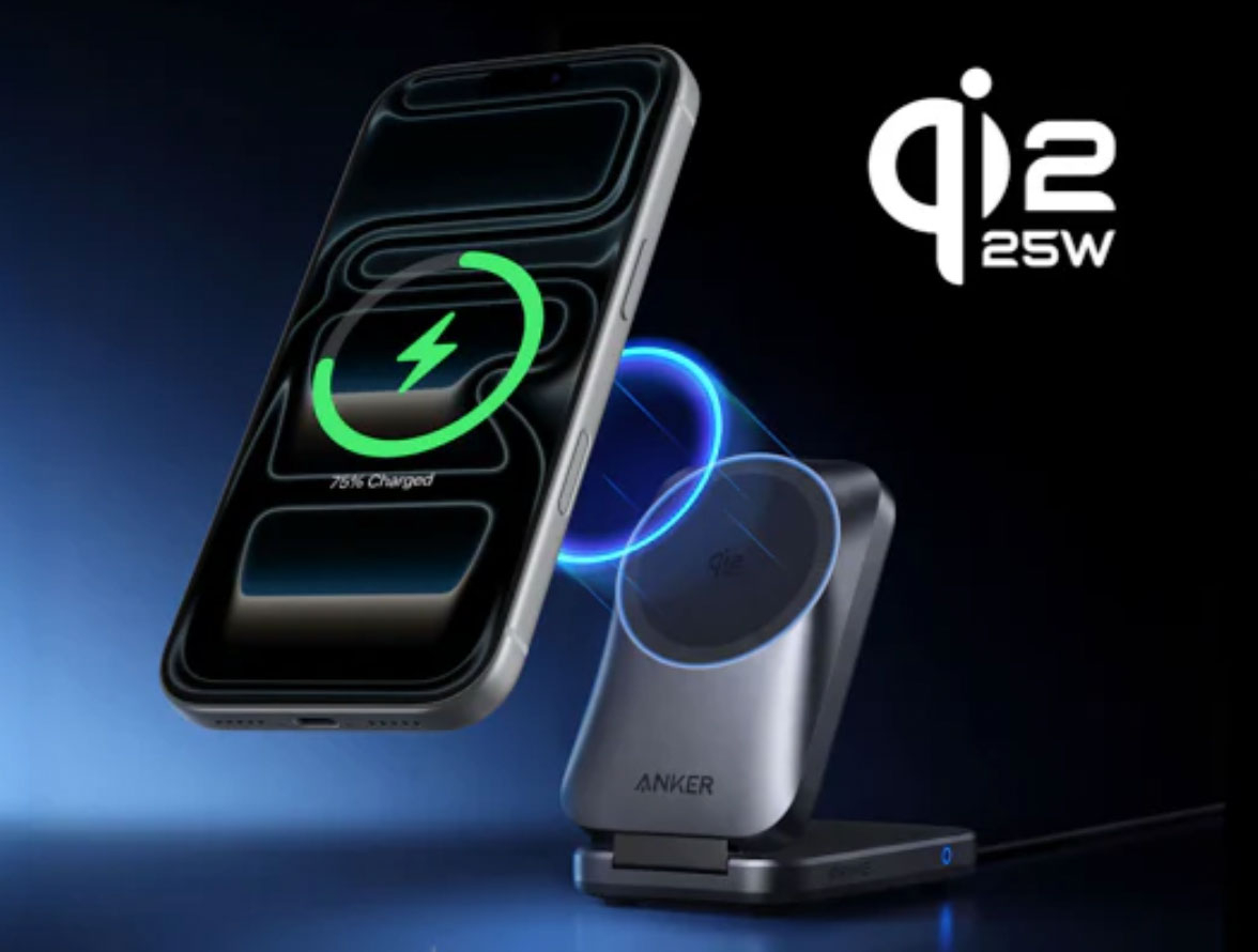 画像: アンカーが、Qi2 25W対応の3-in-1ワイヤレス充電器「Prime Wireless Charging Station」の発売を開始。冷却ファンを搭載し、最大25Wの安定した充電を実現