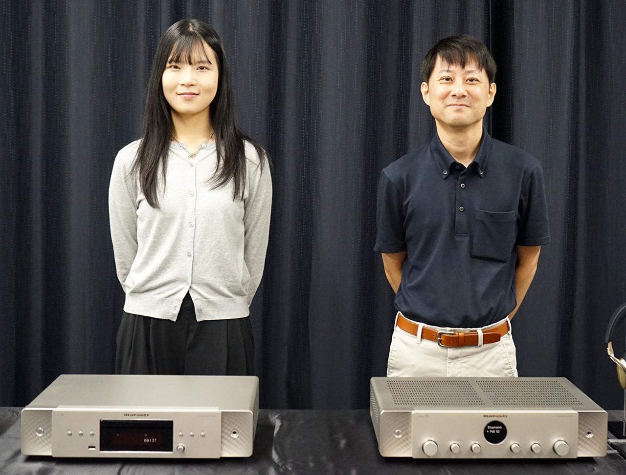 画像: 新製品を担当した若手エンジニアの皆さん。左は「CD 70」を担当したプロダクト エンジニアリング エンジニアの兪 承辰(ユ・スンジン)さん、右は「MODE L 70」を担当したプロダクト エンジニアリング シニアエンジニアの中野 綾さん