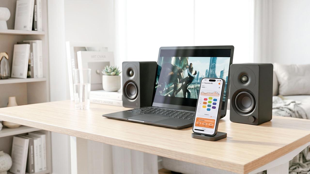画像2: クリエイティブメディアの新作アクティブスピーカー「Creative XF1」は、デスクトップオーディオを高音質で多彩に楽しめる逸品。有線・無線接続ともにハイレゾに対応