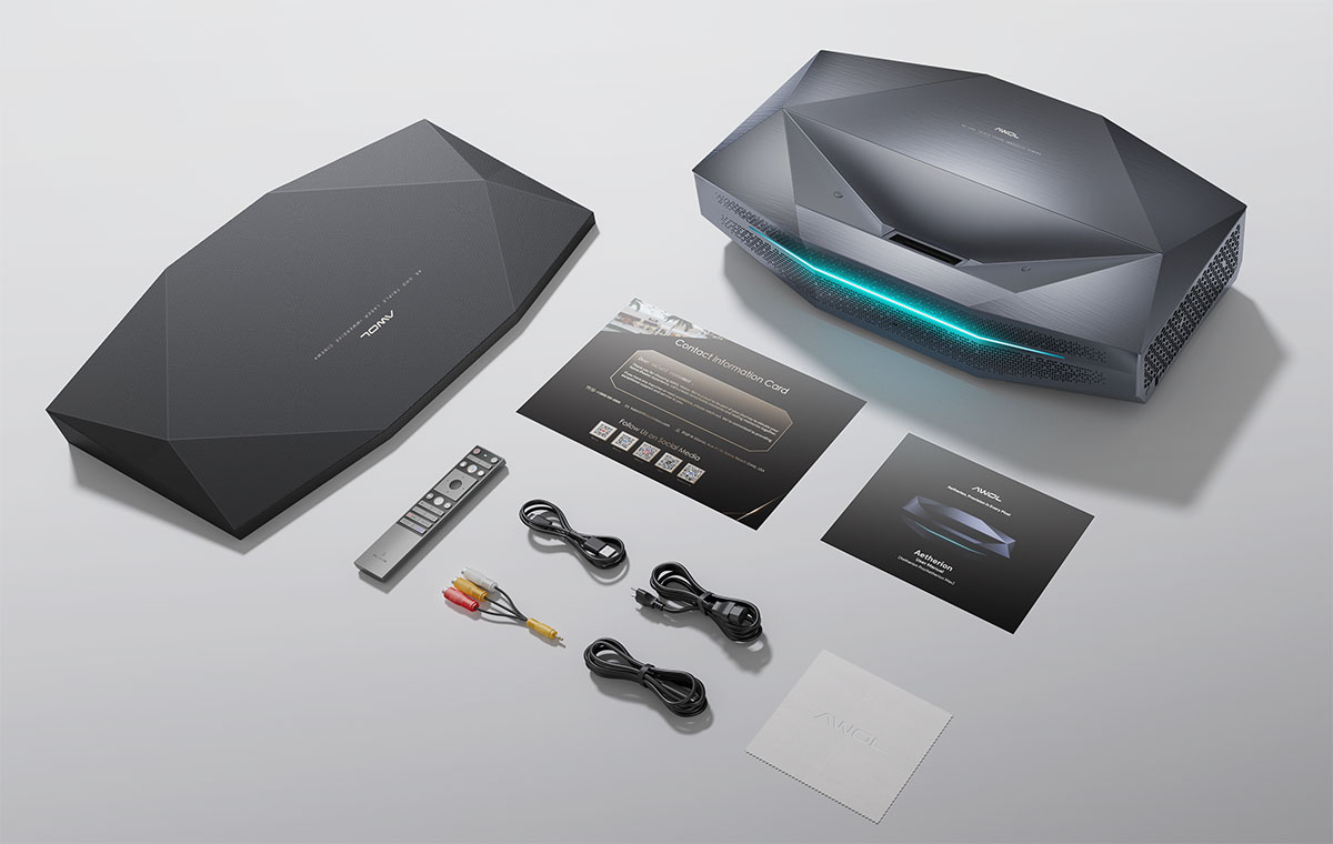 画像: 「Aetherion Max」「Aetherion Pro」にはリモコンや電源ケーブル、アナログ接続用のアダプターなども同梱されている