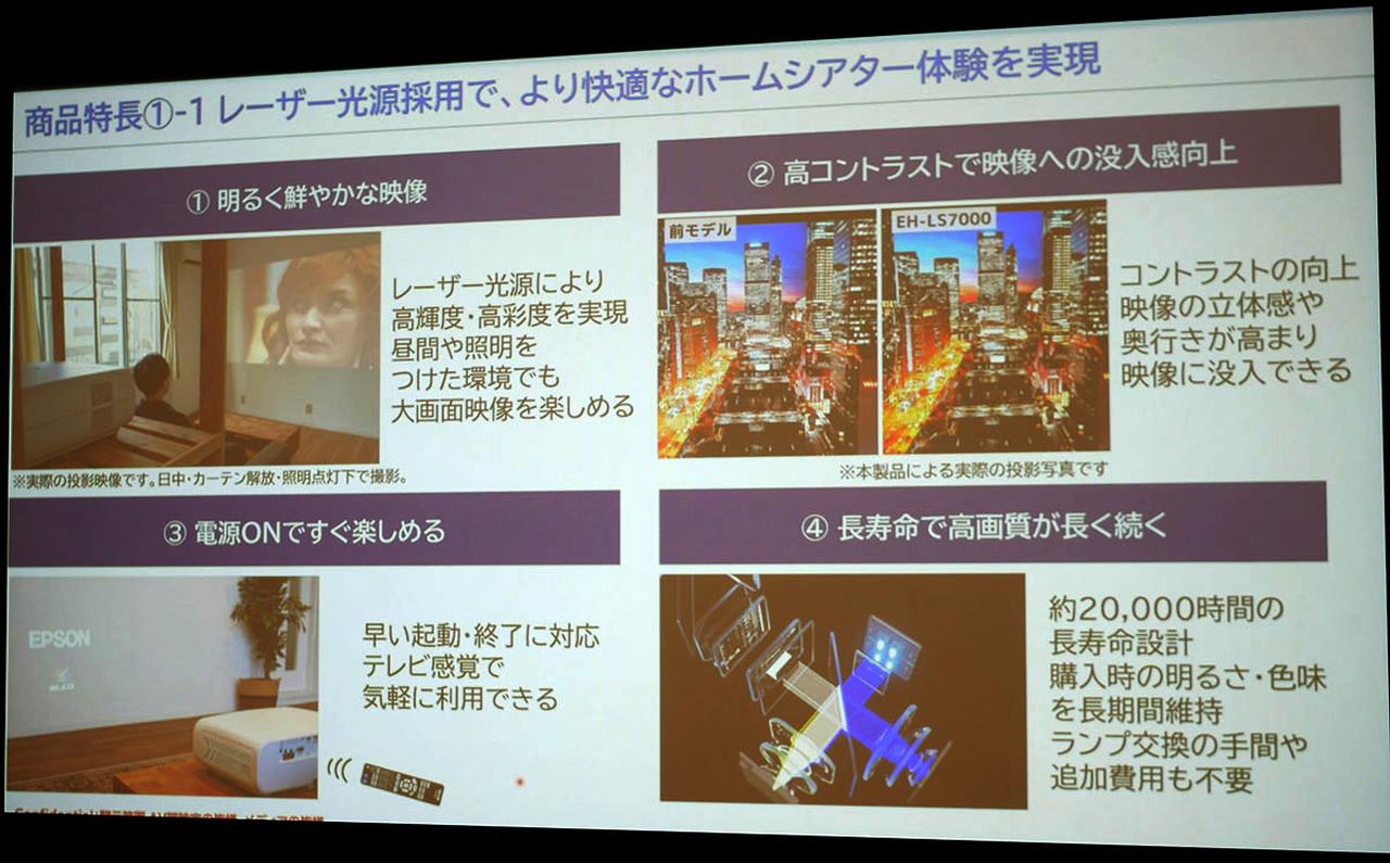 画像1: 明るい環境でもクリアーな大画面が手に入る。エプソンの新製品プロジェクター「EH-LS7000」は、本格シアターユーザーも満足できる品質を目指す