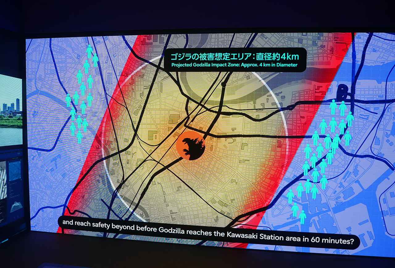 画像: ゴジラの進行ルートも予測