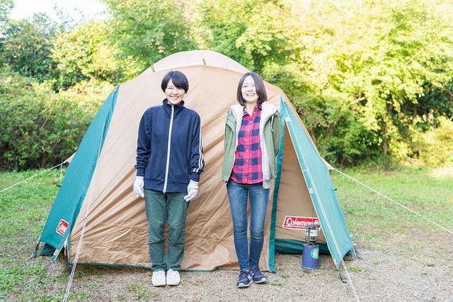画像4: 難関…!? 二人三脚でテントを組み立てよう!