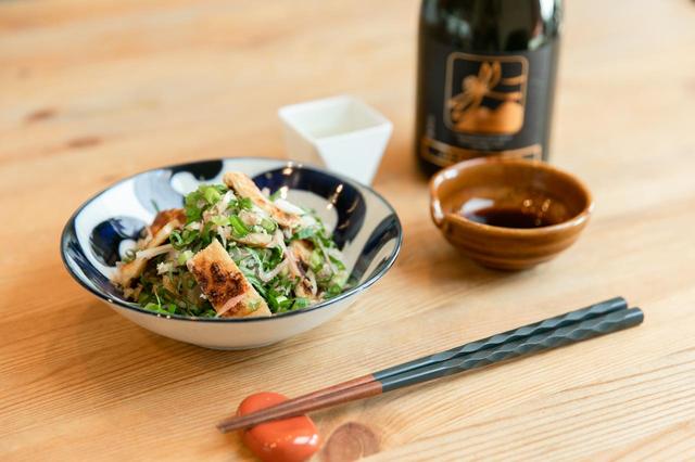 画像6: まずは一品目! 楽風舞のクリアな味わいと薬味のさわやかな香りがよく合う一品