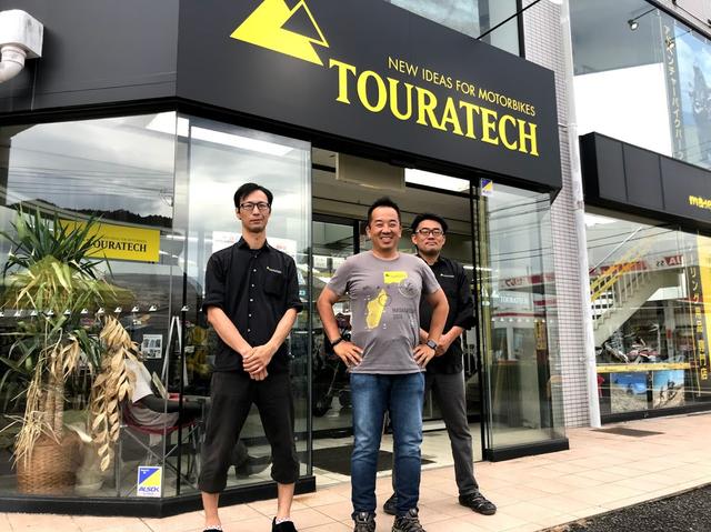 画像: ハードエンデューロライダーの小松さん(左)、ラリー好きの店長清水さん、そして中央が水谷太郎さん