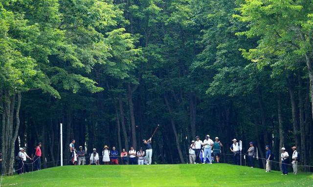 画像: 天然の森林でセパレートされたコースレイアウト。球筋は左右はもちろん高低の打ち分けも必要だ