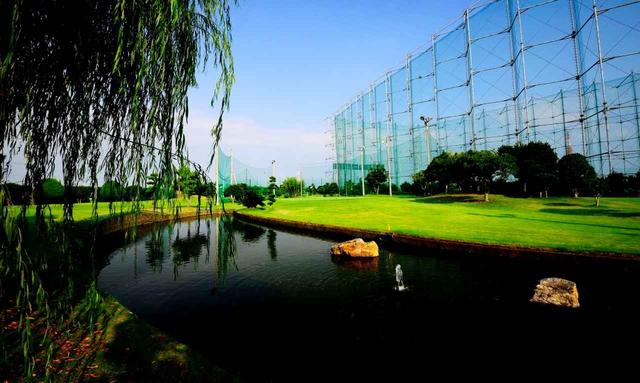画像: 18番 70Y P3 池が斜めに入ってくる