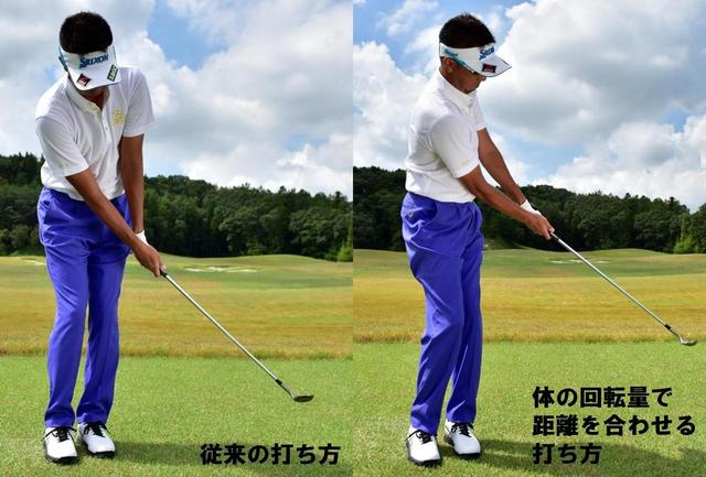 画像: 左が従来のアプローチ。右が回転量で距離を合わせるアプローチ(星野)