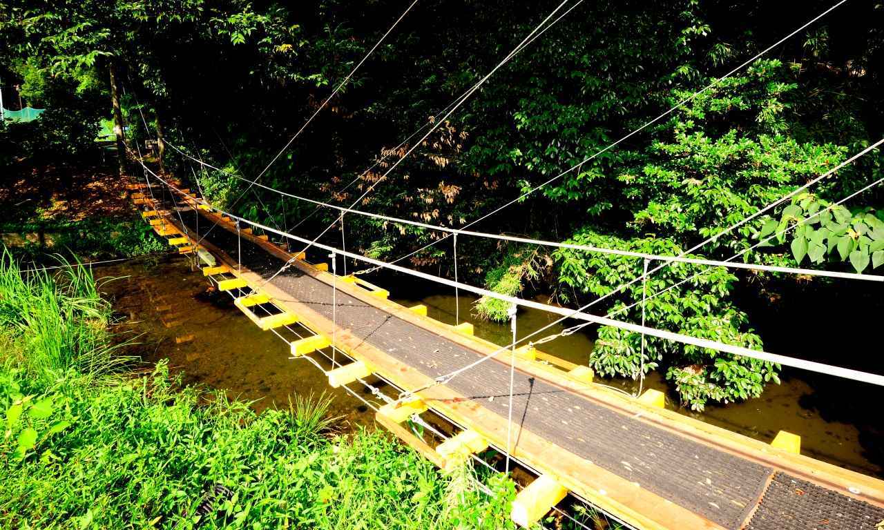 画像: 4番と5番の間にはつり橋登場