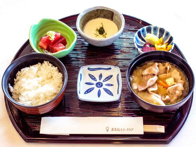 画像: 豚汁定食 1188円 (豚汁・マグロの山かけ・ご飯・香の物)