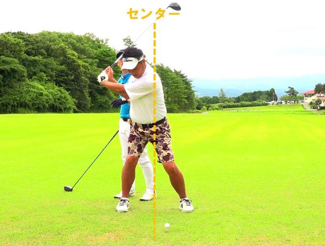 画像: 「右に体重移動しなくても、体を回せば自然と右足に体重がかかります」