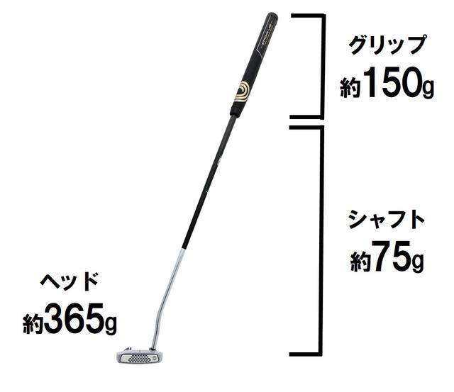 画像: スチールシャフトに比べて40g軽くなり、その分をグリップとヘッドに配分している