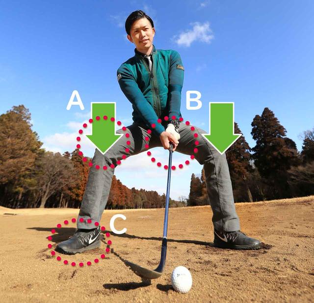 画像: V字に打てる構え