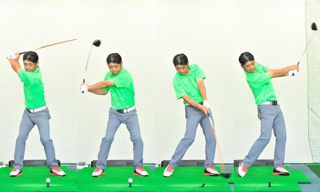 画像: インパクトに力点があると、当たってから減速するスウィングになる。フィニッシュまで振り抜くことに意識があれば、当たった後もヘッドが加速して飛距離が出る