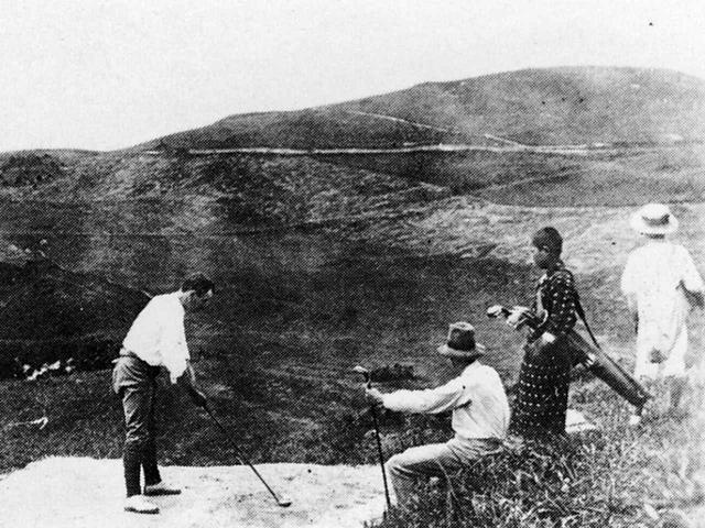 画像: 1903年当時のプレー写真(神戸ゴルフ倶楽部)