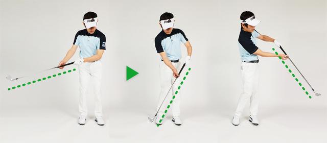 画像: グリップがヘッドよりも先行します