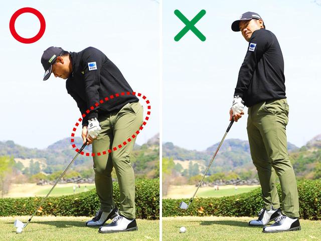 画像: ハンドファーストといっても、手を前に出すのはNG