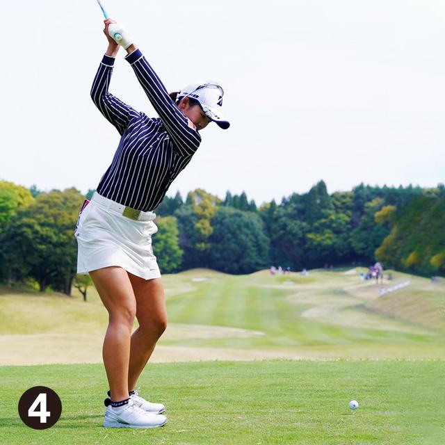画像2: 【松田鈴英】平均飛距離ただ今トップ! 細身でも255ヤード、脚力をヘッドスピードに変換させるお手本。