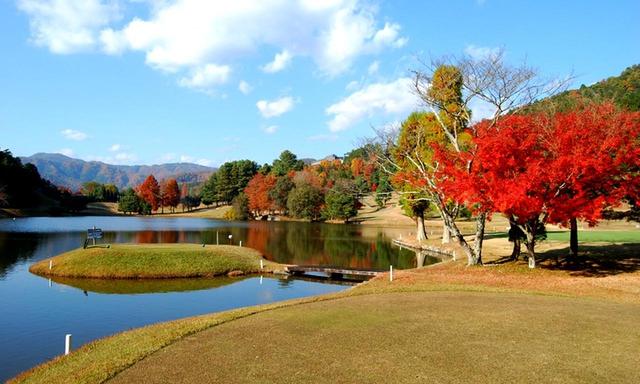 画像: 京都ゴルフ倶楽部 上賀茂コース4番(328Y・P4)バックティは橋を渡る浮島