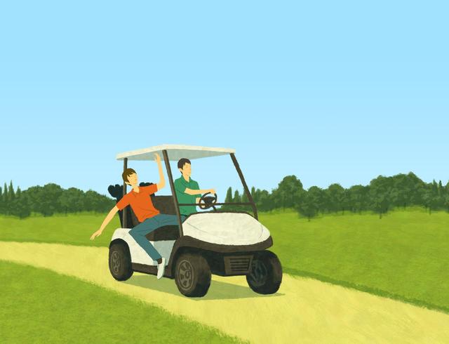 画像: ゴルフの乗用カートでも急加速や急ブレーキは事故のもと