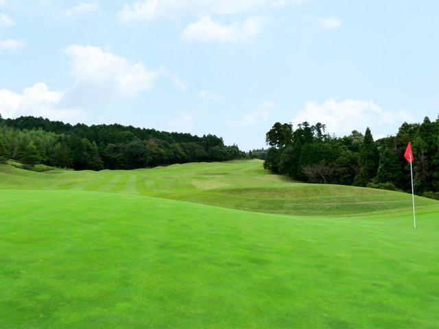 画像: 10番(493Y・P5)右から左への2段グリーン
