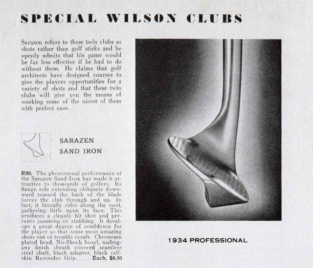 画像: サラゼンが考案したウェッジ「1934 PROFESSIONAL」の広告