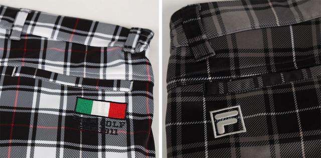 画像: ホワイトチェックには別注のイタリアンフラッグを、グレーチェックはシンプルに「FILA GOLF」の「F」刺繍