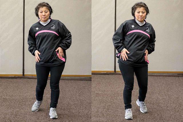 画像: “モデル歩き”のように 「最初は、両手のひらを太ももあたりにつけたまま歩いてみる。体内の水を回す感じが得られるはずです」