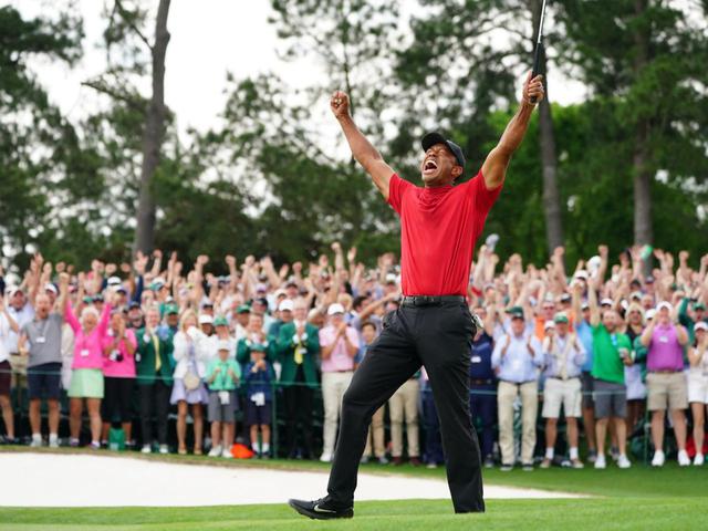 画像: 2019年マスターズ優勝時のタイガー・ウッズ