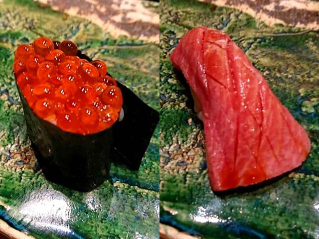 画像: いくら軍艦、まぐろ(Facebook 西光 投稿写真より)