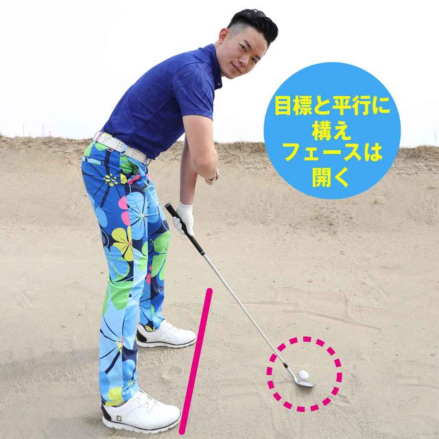 画像3: 目標と平行に構えフェースは開く