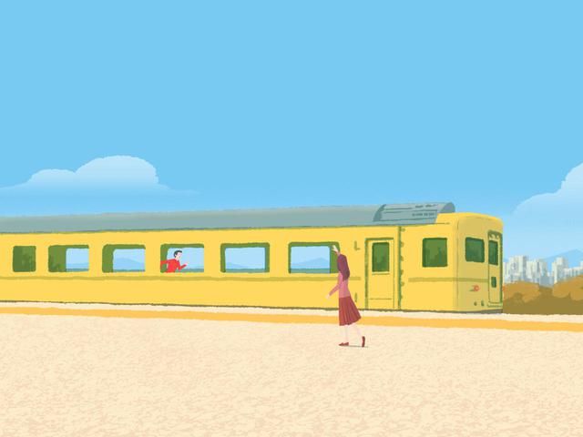 画像: 走る電車の中で逆走しても、外から見れば体は電車と同じ方向に動いている。これと同じで体が回転しているなかで腰が逆に回ろうとしても、実際に逆回転することはない